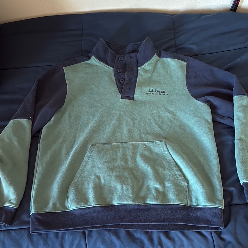 L.L. Bean Green and Black Pullover